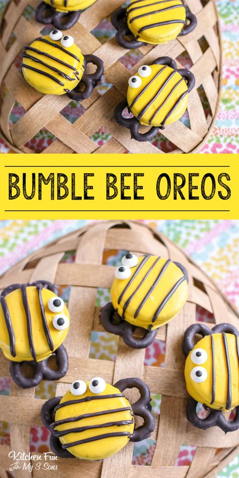 Bumble Bee Oreos Bee Oreos, Scuba Cake, Bee Themed Birthday, Bee Themed Birthday Party, Planning List, Bee Cookies, Decoration Patisserie, Chocolate Candy Melts, Covered Pretzels