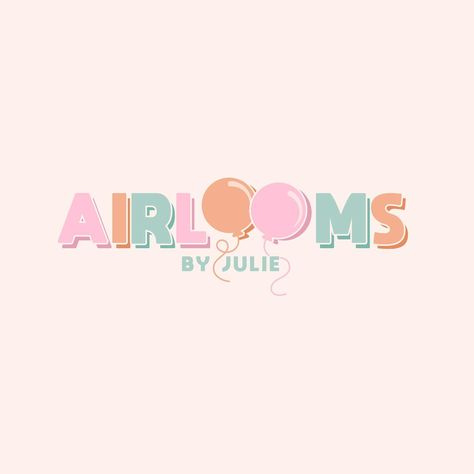 Introducing the new and improved @airloomsbyjulie logo!! 🩷 Julie came to me last year for her original logo and since then her business has changed and my skills have improved so we set out for a revamp! I love how this turned out! . . . . . . . . #logodesign #logo #graohicdesign #balloonndecor #balloonartist #balloons #partydecor #partyplanner Event Decor Logo, Balloon Business Logo, Balloon Logo Design, Party Logo Design, Rose Balloon, Idea Logo, Balloon Logo, Diy Gifts To Sell, Balloon Company