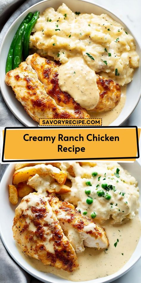 Want a quick and creamy twist to your chicken breast recipes? This Creamy Ranch Chicken Recipe is not only easy to make but also bursting with flavor. Save this recipe now to impress your family with a delightful dinner that’s sure to become a favorite! Creamy Ranch Chicken Recipe, Ranch Chicken Recipe, Creamy Ranch Chicken, Ranch Chicken Recipes, Savory Recipe, Creamy Ranch, Ranch Recipe, Dinner Night, Cozy Dinner