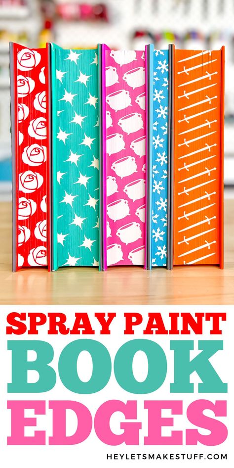 How To Paint Book Page Edges, Modge Podge Book Cover, Spraying Book Edges, Slipcase Book Design, Spray Book Edges, Diy Sprayed Edges Books, Diy Painted Books, Book Sprayed Edges Stencil, Diy Painted Book Edges