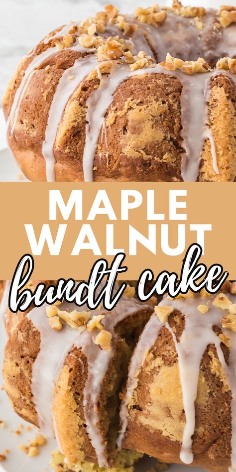 Walnut Bundt Cake, Dessert With Walnuts Recipe, Walnut Bundt Cake Recipes, Maple Walnut Cake Recipes, Apple Nut Bundt Cake, Maple Walnut Cake, Walnut Cake Recipe, Maple Walnut Bundt Cake, Black Walnut Pound Cake With Glaze