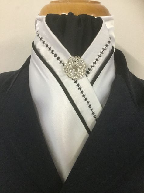 Dressage Show Jacket, Dressage Stock Tie, Dressage Bridle, Equestrian Dressage, Stock Tie, Horse Designs, Riding Outfit, White Satin, Groom And Groomsmen