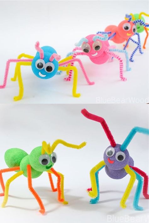 Looking for the perfect spring or summer craft activity that won't cost a bunch of money? Teach your family about bugs in a fun way with these super cute bug craft ideas and projects for kids! Insects Made From Recycled Materials, Cute Bug Crafts, 3d Bugs Crafts, Spring Crafts For Boys, Creepy Crawly Crafts For Kids, 3d Insects Craft, Insect Projects For Kids, Bugs Arts And Crafts, Build A Bug Craft