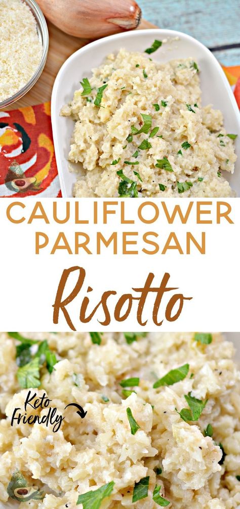 Keto Risotto Cauliflower Rice, Keto Dirty Rice, Cauliflower Rissoto Recipes Keto, Keto Italian Side Dishes, Low Carb Vegetarian Dinner Recipes, Riced Cauliflower Recipes Keto, Keto Risotto, Riced Cauliflower Recipes, Garlic Cauliflower Rice