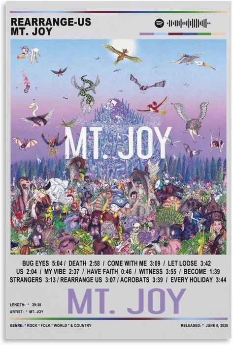 Amazon.com: ENZEES Mt. Joy – Rearrange Us Music Album Cover Poster Canvas Poster Wall Decorative Art Painting Living Room Bedroom Decoration Gift Unframe-style12x18inch(30x45cm): Posters & Prints Mt Joy Album Cover, Mount Joy Poster, Mt Joy Poster Aesthetic, My Joy Poster, Mt Joy Poster, Wall Collage Bedroom, Art Painting Living Room, Mt Joy, Album Posters