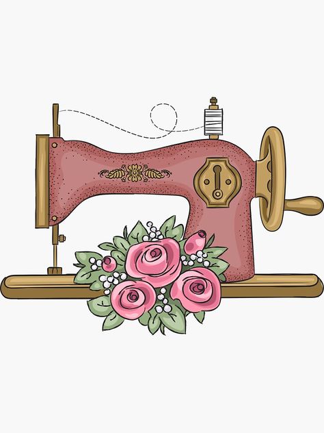 Cartoon Sewing, Sewing Machine Drawing, Stitch Games, Sewing Equipment, Antique Sewing Table, Sublimation Svg, Antique Sewing Machines, Vintage Sewing Machine, Couture Vintage