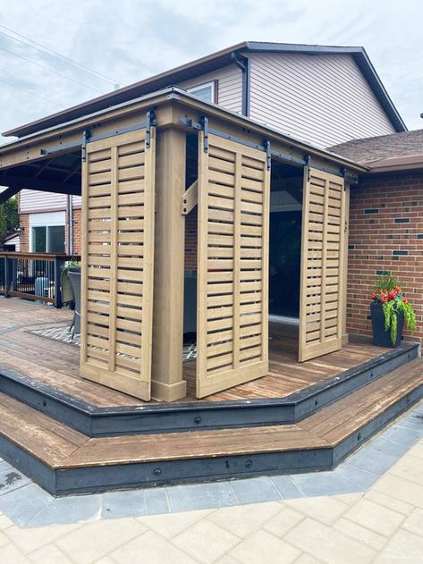 Backyard Privacy, Backyard Pavilion, Pergola Patio, Backyard Projects, Patio Decorating, Backyard Patio Designs, Back Patio, Porch Patio, Backyard Oasis