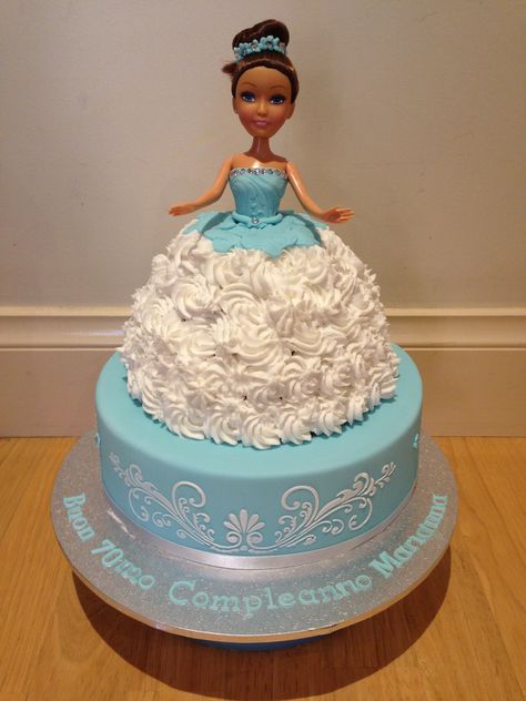 'Dolly Varden' Queen B's Cakes 2013 Dolly Cakes Birthday, Cinderella Birthday Cake Ideas, Dolly Varden Cake, Doll Cake Designs, Cinderella Birthday Cake, Dolly Varden, Disney Princess Cake, Barbie Doll Cakes, Cinderella Birthday