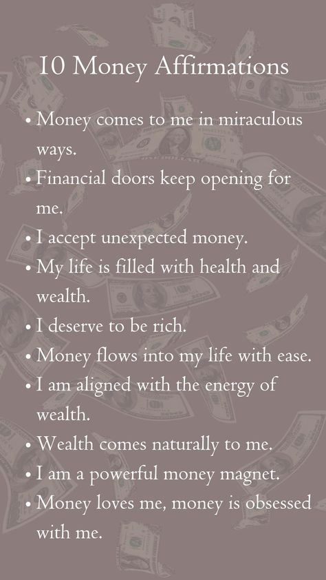 Money Mantras, Vision Board Affirmations, Energy Healing Spirituality, Motiverende Quotes, Daily Positive Affirmations, Abundance Affirmations, Wealth Affirmations, Manifesting Money, Attract Wealth