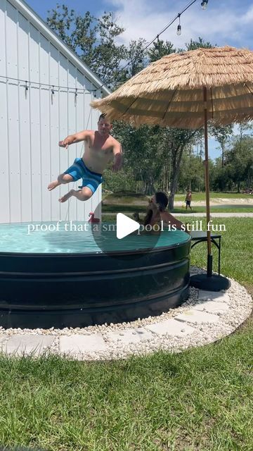 Channing | Florida Barndominium on Instagram: "Unpopular opinion BUT you don’t need to spend 50k/75k/100k on a pool. 🫣

Last two clips are the first season with our little tank, it’s crazy to think we are heading into our 5th Summer with our little pool. 

Drop your questions and I’d be happy to help. 🙃

If you’re interested in my stock tank pool accessories list, just say ‘pool list’ in your comment and you’ll get a DM with everything! Make sure you’re following @riseandshinealways so it doesn’t get blocked though 👌🏼" Tank Pool Ideas, Stock Tank Pools, Stock Tank Pool Ideas, Tank Swimming Pool, Cowboy Pool, Tank Pool, Stock Tank Pool, Stock Tank, Above Ground Pool