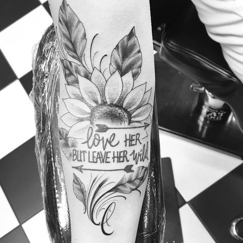 Leave Her Wild Tattoo, Revelation Tattoo, Leave Her Wild, Sunflower Tattoo Sleeve, Sunflower Tattoo Shoulder, Wild Tattoo, Sunflower Tattoos, Tattoos Skull, Diy Tattoo