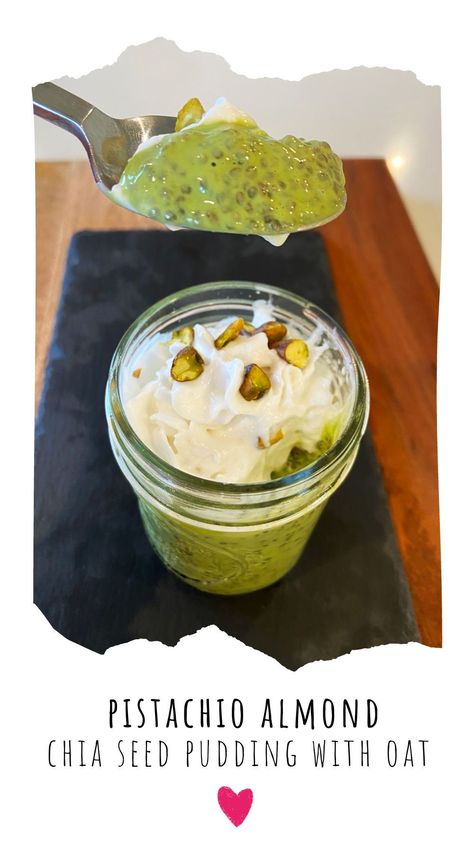 Pistachio ice cream is one of my favorite flavors and this healthy pistachio chia seed pudding is the perfect substitute! Chia Seed Pudding With Almond Milk, Green Chia Pudding, Pistachio Chia Seed Pudding, Savory Chia Pudding, Savory Chia Seed Recipes, Pistachio Chia Pudding, Healthy Pistachio Recipes, Gluten Free Nut Free Desserts, Vegan Apple Desserts