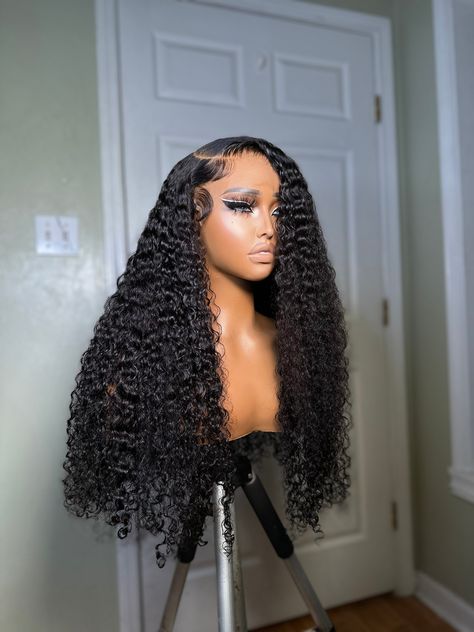 *This is a GLUELESS PREMADE UNIT* All PRE ORDERED wigs take 10-15 business days to be completed. The standard shipping time is 2-3 days. All wigs come fully customized and ready to wear with combs and adjustable straps. All premade wigs come in standard sizes that fit 20in-23.5in head sizes. Wig Specs Wig Specs Style: natural curl pattern Density: 250% Length: 26” Hair type: Virgin (Italian Curly) Color: natural dark brown Lace: hd 6x6 lace closure Italian Curls Curly Hair, Wig Hairstyles Curly, Italian Curly Hair, Curly Wig Styles, Brazilian Curly Wig, Curls Wig, Long Curly Wigs, Lace Wigs Styles, Sew In Wig