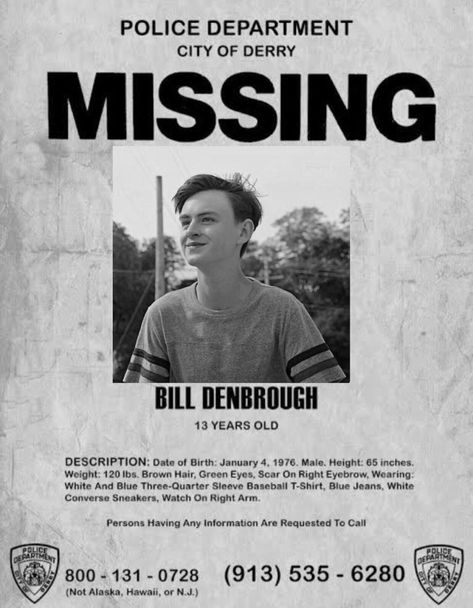 It Missing Posters, Missing Halloween, It Eso, Missing Poster, Es Pennywise, Bill Denbrough, Eddie Kaspbrak, Jaeden Martell, Iconic Movie Posters