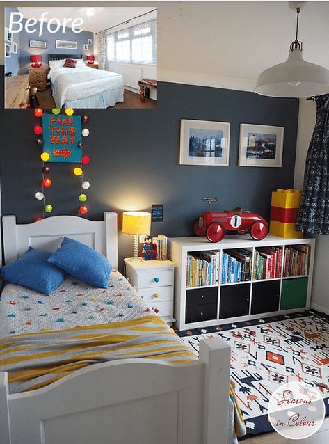 It is no surprise that children spend a lot of time in their bedroom. Used for sleeping, playing and working, it follows that their space should be a reflection of their little personalities. Kids Bedroom Boys, Boy Toddler Bedroom, Big Boy Bedrooms, Boy Bedroom Design, Decor Ikea, Toddler Boys Room, Dekorasi Kamar Tidur, Toddler Rooms, Boys Bedroom Decor