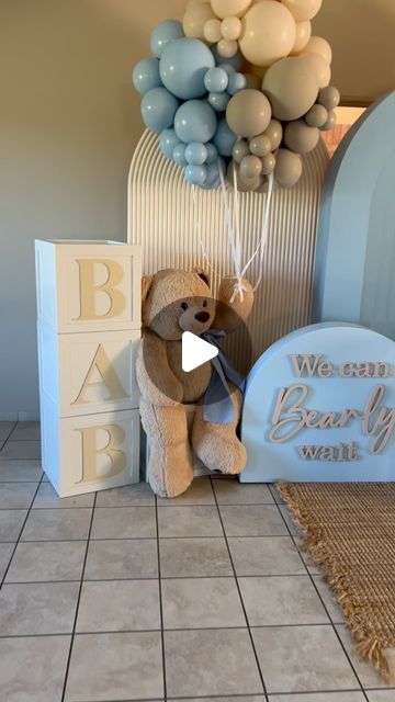 Nicole Creations Houston on Instagram: "We can Bearly wait 🧸  #eventplanner #babyshower #itsaboy #teddybear #wecanbearlywait #teddybearthemebabyshower #houston #houstoneventplanner" We Bearly Can Wait, We Can Bearly Wait Centerpieces, We Can Bearly Wait Decorations, We Can Bearly Wait Cupcakes, Bear Baby Shower Table Decor, Nearly Wait Baby Shower Ideas, We Can Barely Wait Cake, Bears Baby Shower Theme, Teddy Baby Shower Theme