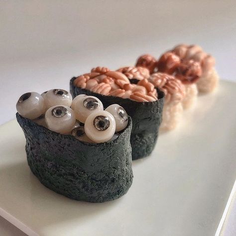 Nightmare foods, a look at artist QimmyShimmy | Myartisreal Magazine | Creepy Food, Baby Eating, Weird Food, Clay Art Projects, Creepy Art, 판타지 아트, Weird Art, Creepy Cute, In The Flesh