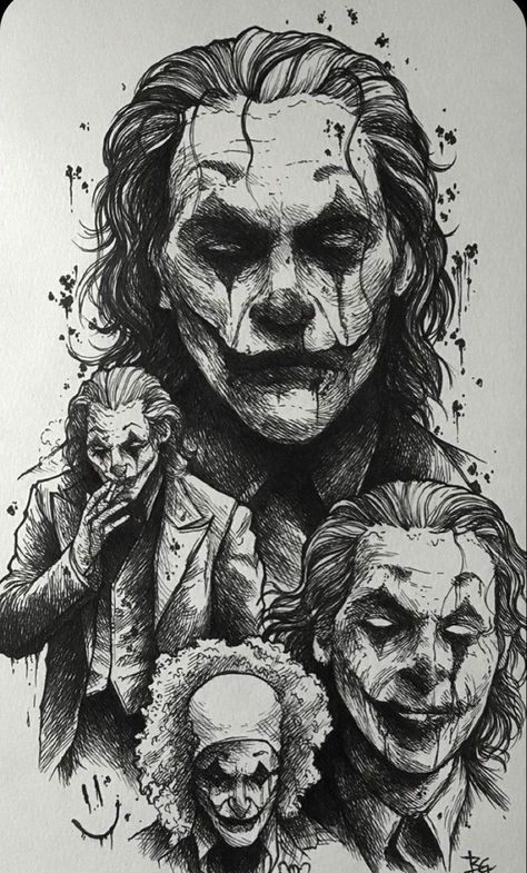 #sketch #sketchbook #sketching #sketchoftheday #sketchart #sketchnotes #aesthetic #drawing #drawingideas #art #artwork #joker Tato Joker, Joker Art Drawing, Image Joker, Joker Sketch, Joker Tattoo Design, Joker Drawings, Scary Drawings, Joker Artwork, Joker Tattoo