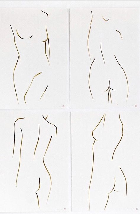 Woman Silouhette Aesthetic, Patings Art Ideas Simple, Tear Falling Drawing, Nude Art Ideas Drawing, Nude Line Drawings, Nude Ideas Easy, Nude Art Ideas Easy, Women Outline Art, Back Fine Line Tattoo