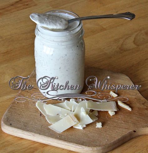 The Kitchen Whisperer Creamy Parmesan Peppercorn Dressing Parmesan Peppercorn Dressing, Peppercorn Ranch Dressing, Peppercorn Dressing, Pepper Dip, Creamy Avocado Dressing, Homemade Italian Dressing, Ranch Dressing Recipe, Ranch Salad Dressing, Creamy Parmesan