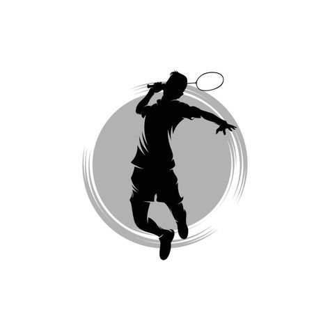 Badminton Tattoo Design, Logo Badminton Design, Badminton Logo Design, Badminton Design, Badminton Logo, Sport Art Projects, Badminton Team, Game Tattoo, Badminton Player