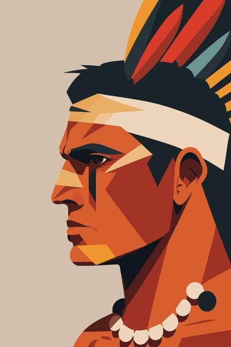 Native american indian man in profile. Vector illustration of native american man, native, #ad, #illustration, #Vector, #Ad Native American Men Art, Indian Girl Tattoos, Native Artwork, Wood Illustration, Native American Men, Ad Illustration, American Illustration, Man Illustration, Indian Tribes