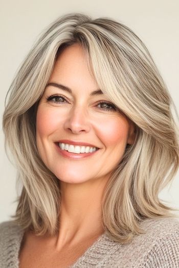 Save this pin for the best fall hair colors for women over 50. Soft taupe with ash blonde highlights is the perfect balance between warm and cool tones. The taupe base keeps things neutral for fall. Blond To Blend Gray, Blonde Toned Hair, Fall Blonde Hair Colors 2024, Blonde Hair Color Ideas For Fall Winter Medium Lengths, Base Color With Highlights, Braid Man Bun, Warm Ash Blonde Hair, Cool Beige Blonde Hair, Soft Ash Blonde