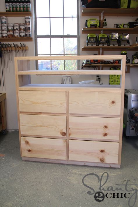 dresser-ready-to-stain Diy Dresser Build, Dresser Build, Dresser Woodworking Plans, Carpentry Ideas, Dresser Plans, Dresser Diy, Awesome Woodworking Ideas, Storage Dresser, Pallets Diy