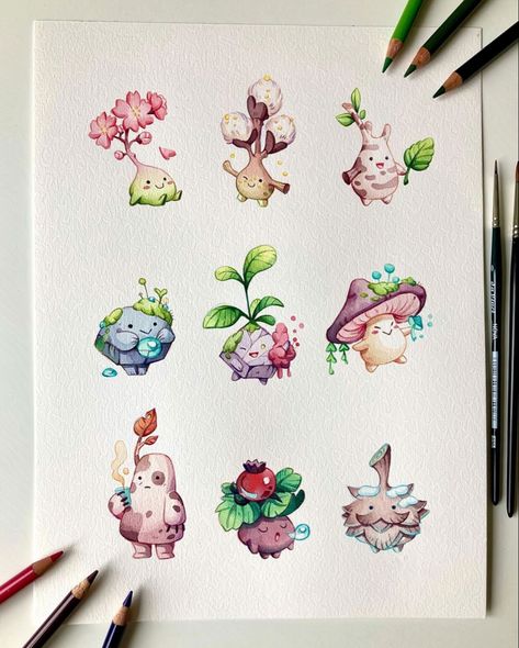 Julia Koerner, Watercolor Tips, Cute Easy Drawings, Drawing Practice, Cute Little Drawings, Dreamy Art, Marker Art, Cute Animal Drawings, Sketchbook Art Inspiration