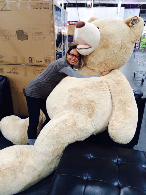 Giant teddy bear!! Hello Kitty Teddy Bear, Giant Stuffed Bear, Hello Kitty Teddy, Huge Teddy Bear, Huge Teddy Bear Aesthetic, Human Size Teddy Bear, Oversized Teddy Bear, Costco Bear, Huge Teddy Bears