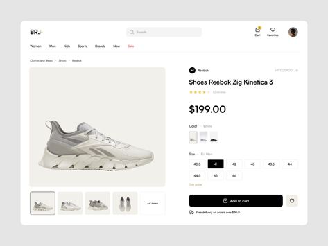 E-commerce Website by Ronas IT | UI/UX Team on Dribbble Product Detail Page Design, Detail Page Design, Ecommerce Ui Design, Webpage Design Layout, Ux Trends, Web Design Typography, Ecommerce Logo, Ui Design Website, Ux Design Inspiration