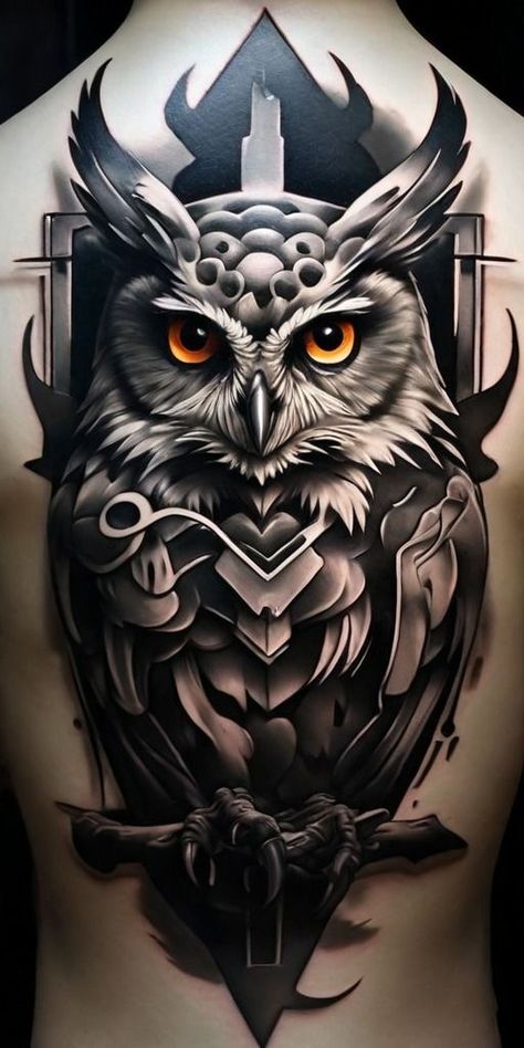 Neck Tattoo Designs Men Drawings, Tattoo Owl Design, Back Coverup Tattoo, Owl Cover Up Tattoo, Black And Grey Tattoo Ideas, Coverup Tattoo Designs, Owl Tattoo Men, Black Grey Tattoo Design, Black And Grey Tattoo Design