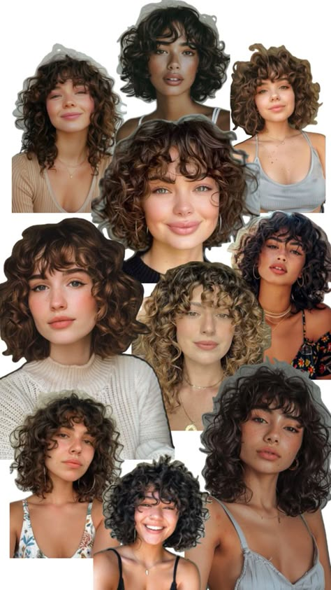 Shoulder Length Permed Hair, Crazy Curly Hair, Bangs Inspo, Fluffy Curly Hair, Curly Cuts, Peinados Hair Styles, Natural Curly Hair Cuts, Curly Hair Photos, Tell My Story