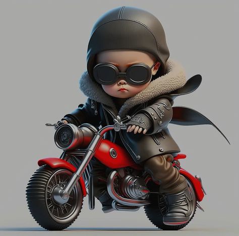 Baby Anime, Funny Caricatures, Old Race Cars, Baby Style, Lion Of Judah, Photo Art Gallery, Baby Head, Art Toy, Bike Ride