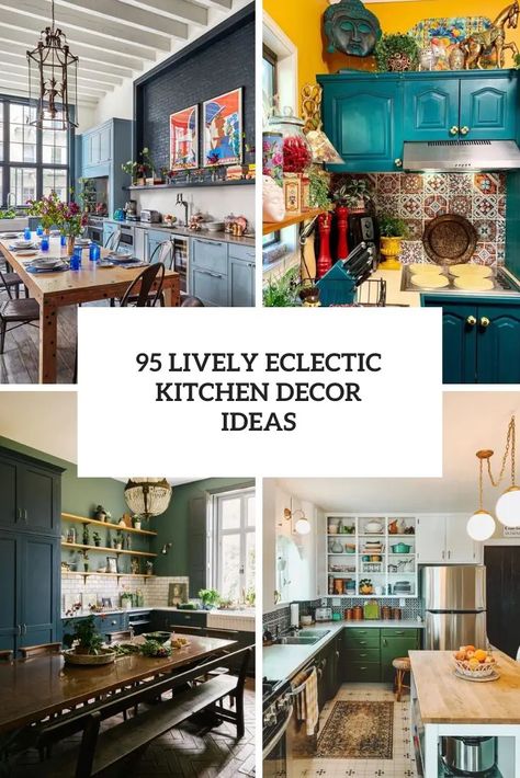 Picture of lively eclectic kitchen decor ideas Eclectic Kitchens, White Cottage Kitchens, Old Country Kitchens, Rustic Wood Cabinets, Eclectic Kitchen Decor, White Cabinets White Countertops, Shabby Chic Cabinet, Funky Kitchen, Shabby Chic Table