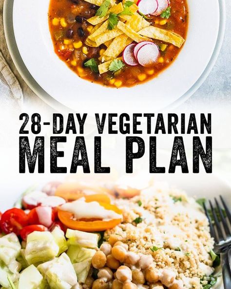 Looking for a vegetarian weekly meal plan? Here's a 28 day vegetarian meal plan with planning ideas and a meal planning calendar with food to cook. #mealplan #mealprep #healthy #recipes #healthyfood #mealplanning #vegetarian Vegetarian Weekly Meal Plan, Meal Planning Calendar, Food To Cook, Clean Eating Vegetarian, Vegetarian Meal Plan, Delicious Clean Eating, Planning Calendar, Couple Cooking, Weekly Meal Plan