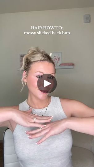 Step by step tutorial for this messy slicked back bun hairstyle for short hair #shorthairstyles #hairhack #messybun #hairstyleideas #easyhairstyles #hairtok | Alyssarayelee | Alyssarayelee · Original audio Bun Hairstyle, Short Hair, Bun Hairstyles, Short Hair Slicked Back, Slicked Back Bun, Hairstyle For Short, Messy Bun, Hair Hacks, Easy Hairstyles