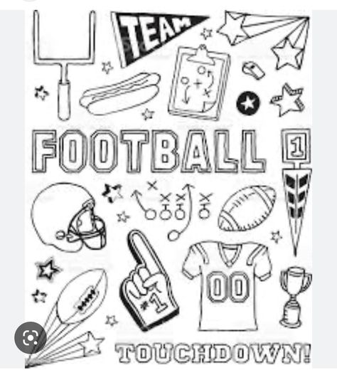 Football Doodles, American Football Quotes, Drawing Ideas Easy Doodles, Football Player Drawing, American Football Ball, Doodle Page, Football Tattoo, Football Drawing, American Football League