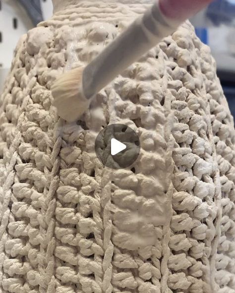 Lisa Belsky on Instagram: "Painting layers #ceramics #porcelain #clay #crochet #crochetersofinstagram #fibertoclay" Porcelain Crochet, Crochet Ceramic, Paper Porcelain, Ceramic Tools, Instagram Painting, Ceramic Fiber, Papel Mache, Porcelain Clay, August 9