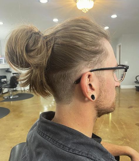 Christina Vega (@christinavegahairdesigns) on Instagram Undercut Men Long Hair, Man Hair Bun, High Undercut, Mens Long Hair Undercut, Man Bun Haircut, Boys Haircuts Long Hair, Ponytail Haircut, Hair 2025, Undercut Hair