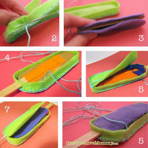 #Felt Popsicle #Tutorial and Free Patterns {OneCreativeMommy.com} Felt Popsicle, Felt Food Diy, Felt Food Patterns, Felt Cake, Felt Fruit, Felt Play Food, Pretend Food, Felt Crafts Diy, Food Patterns