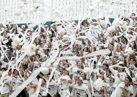 Student Section- White Out White Out Pep Rally, Student Section Ideas, Pep Rally Themes, Spirit Week Themes, Pep Rally Games, Pep Club, Rally Idea, Student Section, Football Spirit