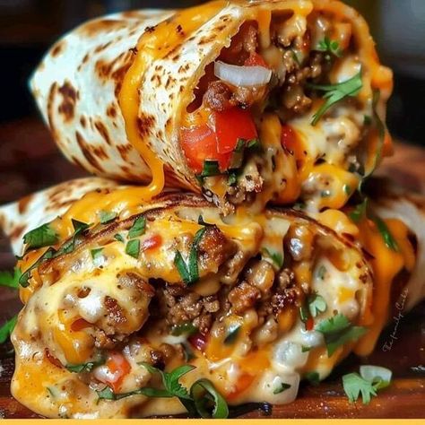 Beef Wraps, Nachos Beef, Tacos And Burritos, Tortilla Recipe, Mexican Food Recipes Easy, Nacho Cheese, Green Bean Recipes, Mexican Food Recipes Authentic, Wrap Recipes