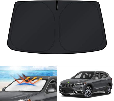 KUST Custom Fit Windshield Sun Shade for 2016 2017 2018 2019 2020 2021 2022 BMW X1 F48 Accessories Sunshade Foldable Window Sun Visor Protector Blocks UV Rays Keep Your Car Cooler Windshield Shade, Reflective Fabric, Car Cooler, Windshield Sun Shade, Vw Tiguan, X Car, Audi Q3, Bmw X3, Subaru Forester