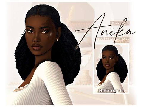 Anika Hair | Patreon Afro Hair Sims 4 Cc, Sims 4 Afro Hair, Sims 4 Curly Hair, Sims 4 Black Hair, Free Sims 4, Sims 4 Mm Cc, Sims 4 Expansions, Sims 4 Characters, Sims 4 Mm