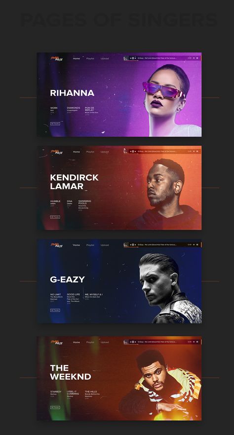 Soundcloud redesign/ Soundpulse music web site design on Behance Banner Web Design, Design Sites, Restaurant Web, Web Site Design, Banner Web, Banner Design Inspiration, Graphisches Design, Desain Editorial, Webdesign Inspiration