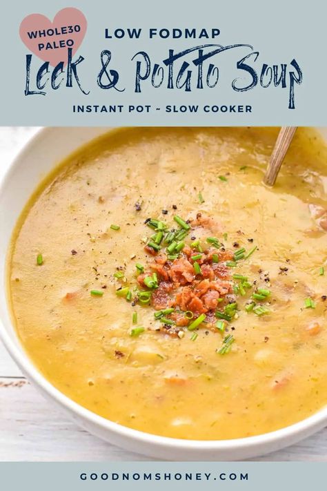 Fodmap Soup Recipes, Low Fodmap Soup Recipes, Low Fodmap Soup, Fodmap Soups, Fodmap Soup, Fodmap Slow Cooker, Dairy Free Potato Soup, Potato Soup With Bacon, Fod Map