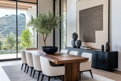 Parsons Dining Table With Chairs, Luxe Dining Room Decor, 2025 Dining Room Trends, 2024 Dining Table Trends, Dining Rooms 2024, Formal Dining Room Decor Ideas, Living Room Dinner Room Combo, Dinning Room Decor Ideas Modern Luxury, Modern Dinner Room