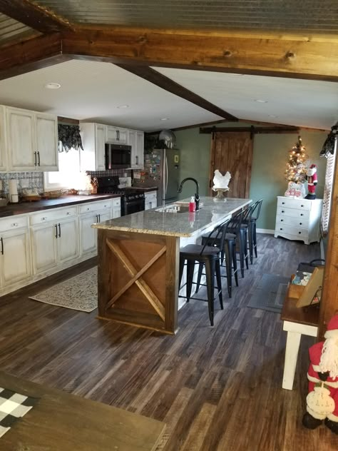 Kitchen Remodel In A Mobile Home, Mobile Home Kitchen Remodel On A Budget, Mobile Home Trailer Remodel, How To Remodel A Mobile Home Diy, 1993 Mobile Home Remodel, Mobile Home Remodel Kitchen Cabinets, Western Manufactured Home, 14x70 Mobile Home Remodel, Custom Mobile Home