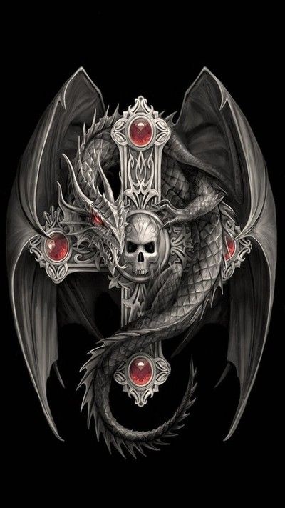 Dragon Skull Tattoo, Skull Tattoo Designs, Celtic Dragon Tattoos, Dragon Sleeve, Gothic Dragon, Chinese Dragon Tattoos, Gothic Angel, Skull Sleeve Tattoos, Dragon Skull